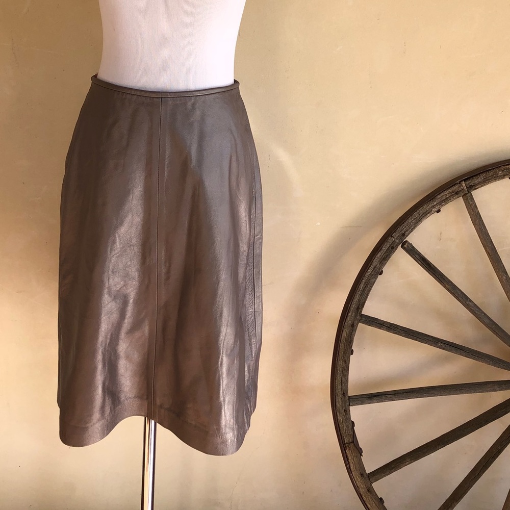BOYD ENGLAND Handmade Soft Leather A-Line Skirt M